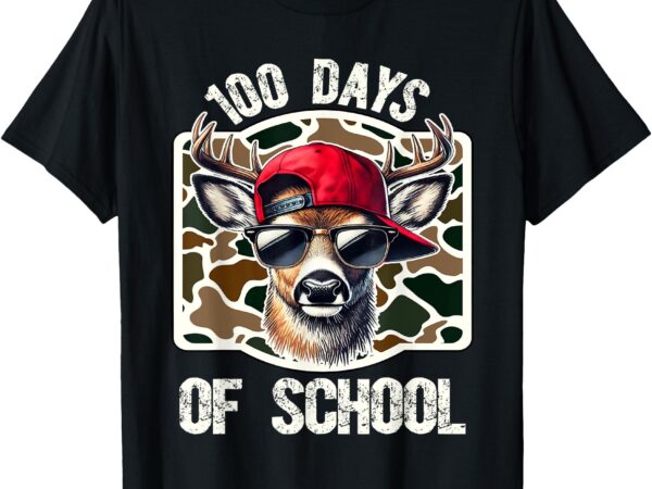 100 days of school deer hunting deer camo hunter t-shirt