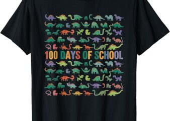 100 Days of School Dinosaur Party Kids Celebration T-Shirt