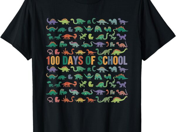 100 days of school dinosaur party kids celebration t-shirt