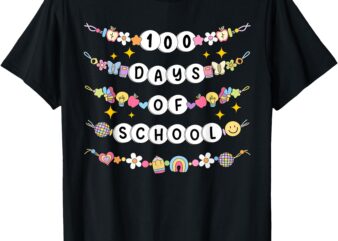 100 Days of School Friendship Bracelets 100 Days Smarter Kid T-Shirt