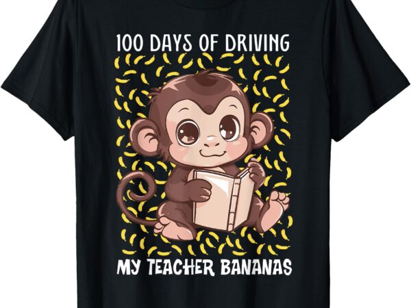 100th day of school bananas monkey pun teacher student t-shirt