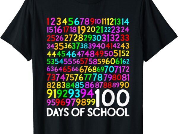 100th day of school teacher kids 100 days math numbers t-shirt