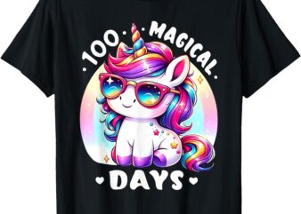 100th Day Of School Unicorn 100 Magical Days Teacher T-Shirt