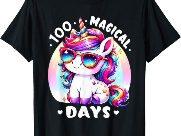 100th day of school unicorn 100 magical days teacher t-shirt