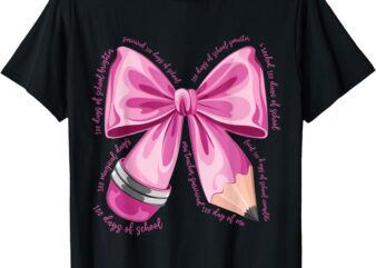 100th Day of School Coquette Bow 100 Days of Pre-K T-Shirt