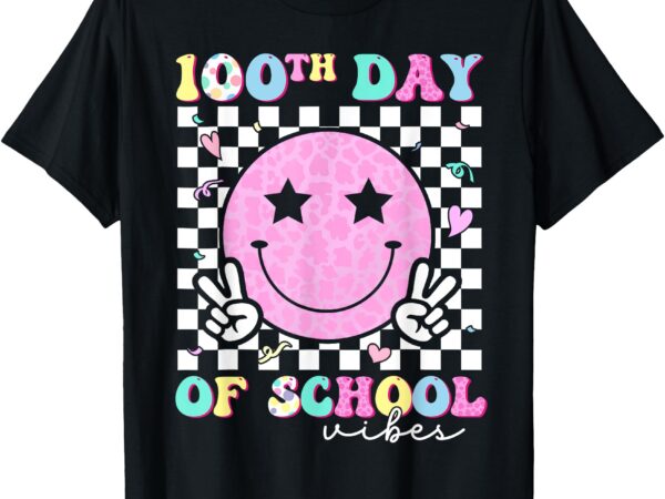 100th day of school vibes cute groovy 100 days of school kid t-shirt