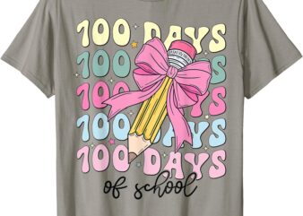 100th Days Of School Girls Coquette Bow 100th Day Of School T-Shirt