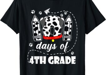 101 Days 4th Grade 100th Day Dog 100 Days School Students T-Shirt