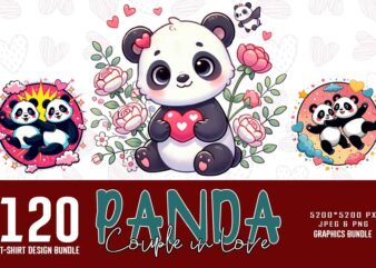 120 Adorable Panda Valentine’s Day PNG Clipart