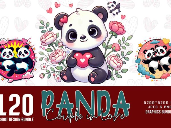 120 adorable panda valentine’s day png clipart