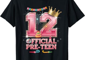 12Th Birthday For Girls 12 Years Old Official Pre-Teen T-Shirt