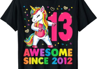 13 Years Old Unicorn Flossing 13th Birthday Girl Gift Party T-Shirt