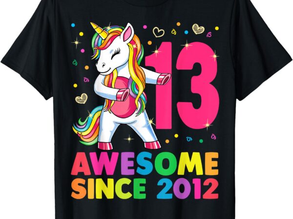 13 years old unicorn flossing 13th birthday girl gift party t-shirt