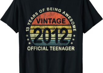 13th Birthday Gifts Vintage 2012 Official Teenager 13 Yr Old T-Shirt