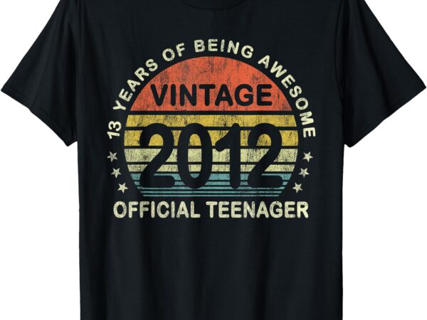 13th birthday gifts vintage 2012 official teenager 13 yr old t-shirt