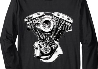 1976 Cone Shovelhead HD Old School Motorcycle VTwin Retro Long Sleeve T-Shirt