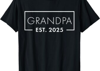 1st Time Grandpa EST 2025 New First Grandpa T-Shirt