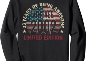 23th Birthday Gift men Vintage born 2002 turning 23 Year Old Sweatshirt