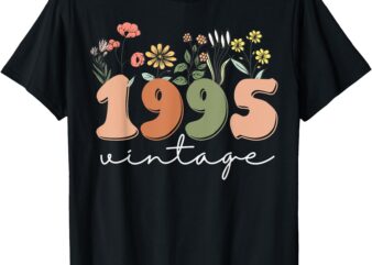 30 Years Old Vintage 1995 30th Birthday Tee Wildflower Women T-Shirt