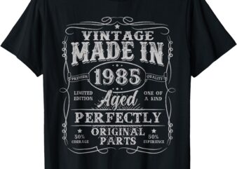 40 Years Old Made In 1985 Vintage Decorations Birthday Men T-Shirt