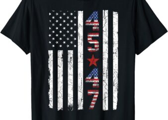 45 47 Trump President Inauguration USA Retro Trump 2025 Flag T-Shirt