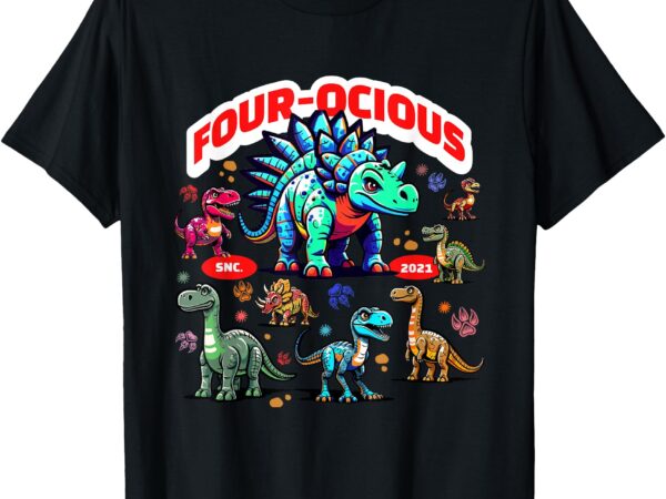 4th birthday party dinosaur – funny stegosaurus 4 years old t-shirt