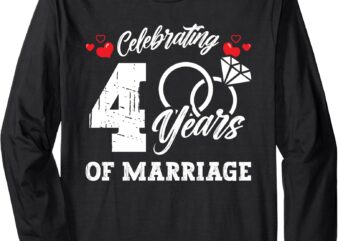 4th Wedding Anniversary Celebrating 4 Years Matching Gift Long Sleeve T-Shirt