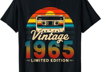 60 Years Old Gifts Vintage Born In 1965 Retro 60th Birthday T-Shirt