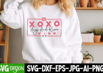 XoXo Hugs And Kisses t-shirt design, Valentine’s Day SVG, Valentine Shirt SVG, Happy Valentine’s Day SVG,SVGs, Valentine’s Day Sublimation