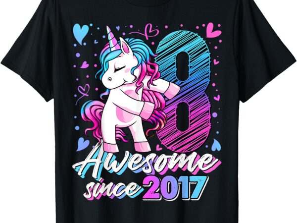 8 year old unicorn gifts for girls 8th birthday girl party t-shirt