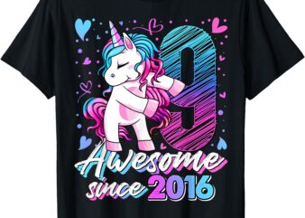 9 Year Old Unicorn Gifts For Girls 9th Birthday Girl Party T-Shirt