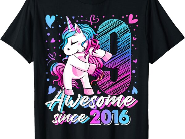 9 year old unicorn gifts for girls 9th birthday girl party t-shirt