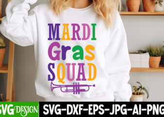 Mardi Gras Squad t-shirt design, Mardi Gras SVG, Mardi Gras Cut File, Mardi Gras Icons, Mardi Gras DXF, Mardi Gras Design, Mardi Gras Clipar