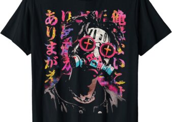 Afro Streetwear Black Cyberpunk Otaku Techwear Manga Anime T-Shirt