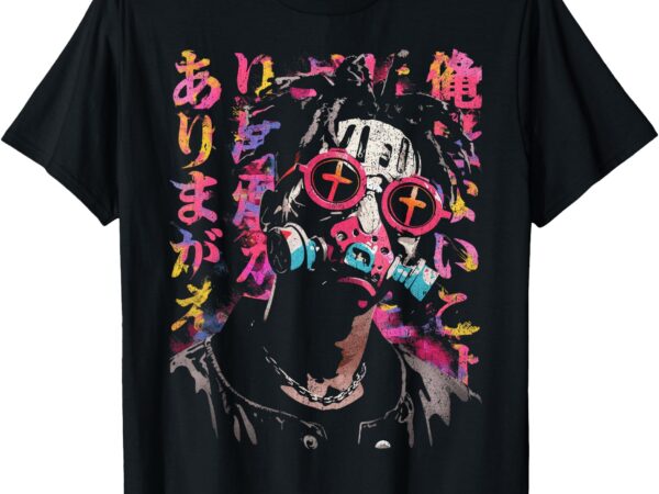 Afro streetwear black cyberpunk otaku techwear manga anime t-shirt