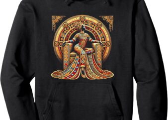 Afro Vibes – Queen of Royalty – Black History Month Pullover Hoodie