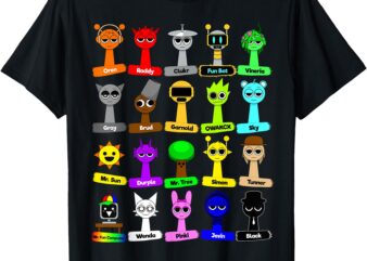 All Sprunki with their names Boys Girls toys T-Shirt