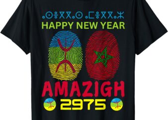 Amazigh Flag Happy Yennayer 2025 New Year 2975 Morocco tee T-Shirt