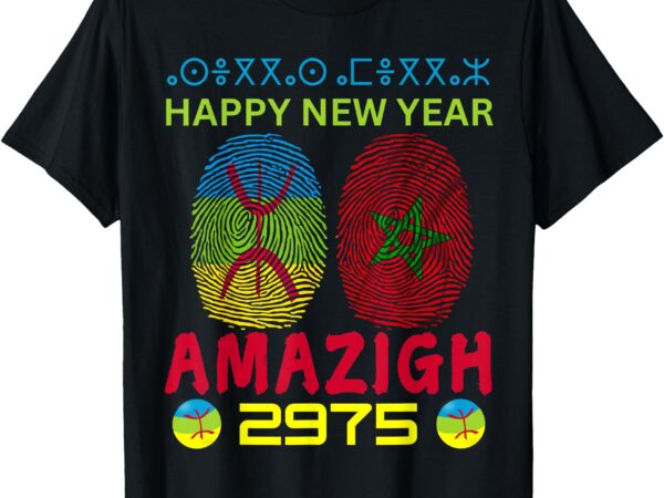 Amazigh flag happy yennayer 2025 new year 2975 morocco tee t-shirt