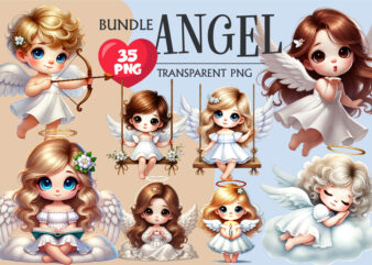 Angels Bundle. Clipart, PNG.