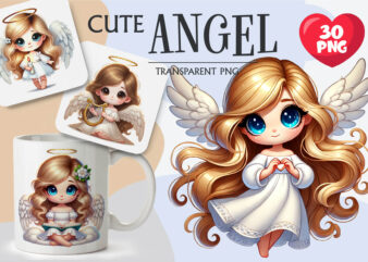 Angel Cartoon Cute. Clipart, PNG.