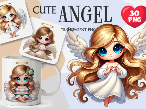 Angel cartoon cute. clipart, png. t shirt vector