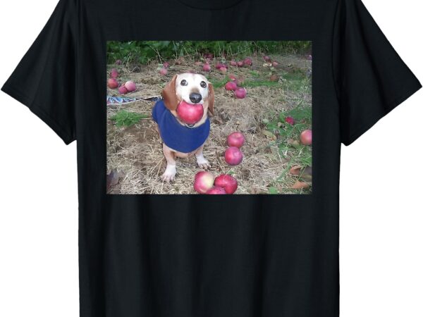 Apple dog meme funny dog with apple in mouth funny brainrot t-shirt