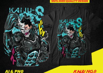 ANIME KAIJU NO 8 Shirt design, sublimation, dtf, dtg, anime manga, png, ai