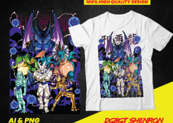 ANIME DRAGON BALL GT SHENRON Shirt design, sublimation, dtf, dtg, anime manga, png, ai