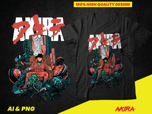 Anime akira shirt design, sublimation, dtf, dtg, anime manga, png, ai