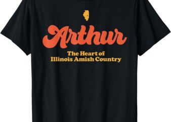 Arthur heart of Illinois amish country retro on dark T-Shirt