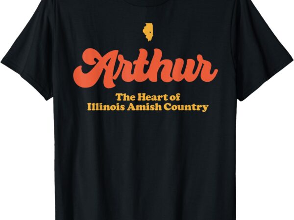 Arthur heart of illinois amish country retro on dark t-shirt