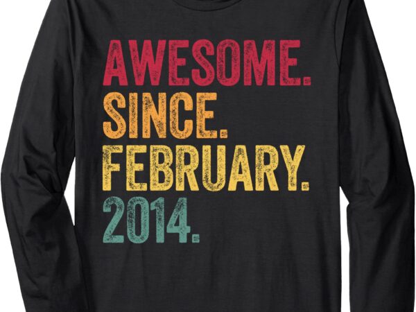 Awesome since february 2014 11 years old 11th birthday long sleeve t-shirt