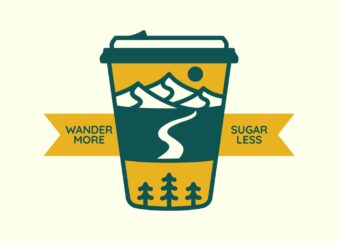 Wander More Sugar Less 3 t shirt design for sale